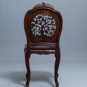 Four wooden chairs with reticulated backs, Macao or Portuguese colonial, 19th C. — 照片 26