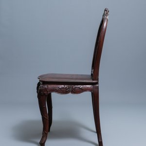 Four wooden chairs with reticulated backs, Macao or Portuguese colonial, 19th C. — 照片 27