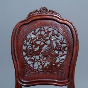 Four wooden chairs with reticulated backs, Macao or Portuguese colonial, 19th C. — 照片 33