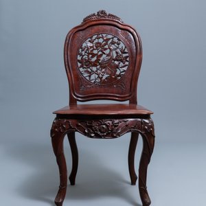 Four wooden chairs with reticulated backs, Macao or Portuguese colonial, 19th C. — 照片 6