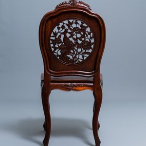 Four wooden chairs with reticulated backs, Macao or Portuguese colonial, 19th C. — 照片 8