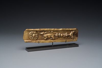 Fragment d'autel en cuivre doré, Tibet, 17ème
