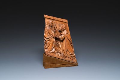 Fragment de retable en chêne sculpté figurant L’Annonciation, Brabant du Nord, 15ème