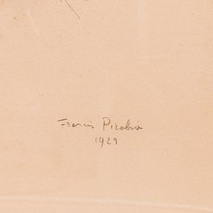 Francis Picabia (1879-1953): 'Tête de jeune femme', dessin au crayon et aquarelle, daté 1921 — photo 2