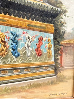 Francis Tsoy (1808-1886): 'Nine-dragon wall', oil on canvas — photo 14