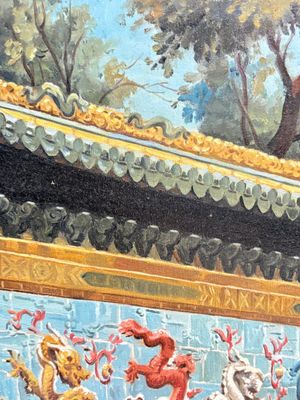 Francis Tsoy (1808-1886): 'Nine-dragon wall', oil on canvas — photo 9