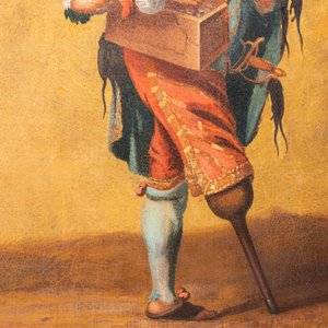 Franse school, navolger van Abraham Bosse (1602-1676): 'De rattenvanger', olie op doek in lijst uit de tijd, 17/18e eeuw — foto 7