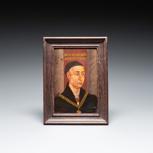 Franse school: Portret van Filips de Goede, olie op paneel, 19e eeuw of vroeger — foto 1