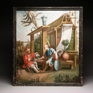 French or Southern Netherlands school: 'Tea ceremony', oil on canvas, 18th C. — photo 1