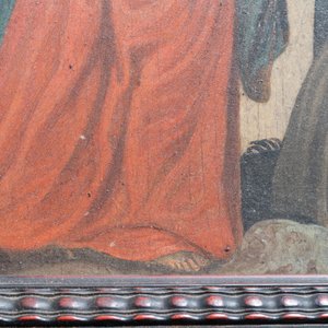French school, painting on stone, 17th C.: the Virgin Mary entrusts the Child to Saint Dominic — photo 4