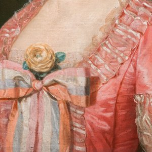 French school: Portrait of Mademoiselle de Mirabelle, oil on canvas, 18th C. — 照片 7