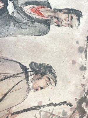 Fu Baoshi 傅抱石 (1904-1965): 'literati-bijeenkomst', inkt en kleur op papier, gedateerd 1943 — foto 17