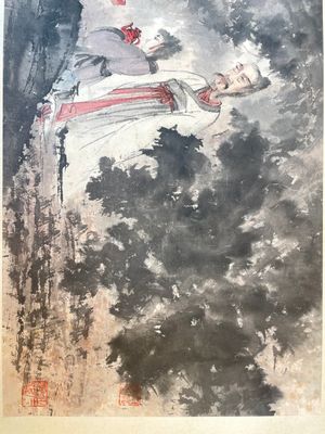Fu Baoshi 傅抱石 (1904-1965): 'literati-bijeenkomst', inkt en kleur op papier, gedateerd 1943 — foto 4