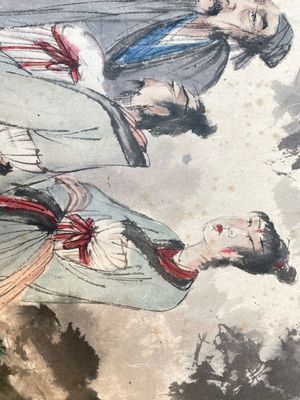Fu Baoshi 傅抱石 (1904-1965): 'literati gathering', ink and colour on paper, dated 1943 — 照片 13