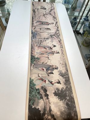 Fu Baoshi 傅抱石 (1904-1965): 'literati gathering', ink and colour on paper, dated 1943 — 照片 14
