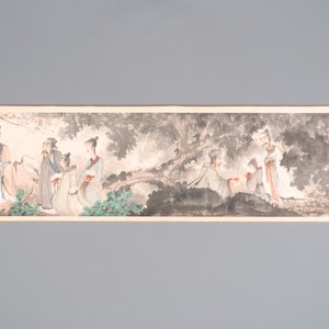 Fu Baoshi 傅抱石 (1904-1965): 'literati gathering', ink and colour on paper, dated 1943 — 照片 3