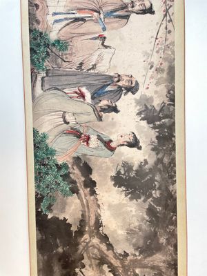 Fu Baoshi 傅抱石 (1904-1965): 'Rassemblement des lettrés', encre et couleur sur papier, datée 1943 — photo 2