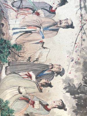 Fu Baoshi 傅抱石 (1904-1965): 'Rassemblement des lettrés', encre et couleur sur papier, datée 1943 — photo 6