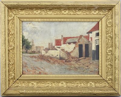 G. Deckers, "Vue sur Ramskapelle", huile sur canvas