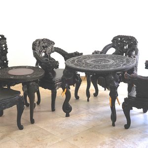 Garniture de meubles chinoise en bois sculpté — photo 1