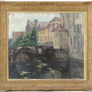 Gaston Haustraete (1878-1949), A view on the Gouden Handrei, Bruges — photo 1