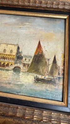 Giovanni Grubacs (1829-1919): 'Views of Venice', oil on panel, second half 19th C. — 照片 14