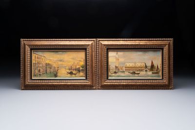 Giovanni Grubacs (1829-1919): 'Views of Venice', oil on panel, second half 19th C. — 照片 2