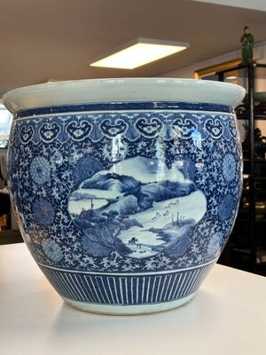 Grand aquarium en porcelaine de Chine en bleu et blanc, Jiaqing — photo 4