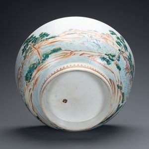 Grand bol en porcelaine de Chine famille rose à décor de la chasse aux renards, Qianlong — photo 9