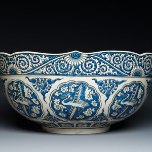 Grand bol en porcelaine de Samson en bleu et blanc à décor chinois dans le style safavide, Samson, Paris, 19ème — photo 6