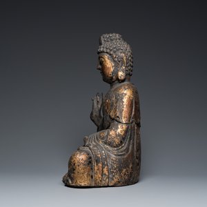 Grand Bouddha en bois doré, Chine, Qing — photo 2