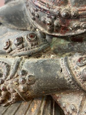 Grand Bouddha en bronze doré et laqué, Sino-Tibet, 19/20ème — photo 7