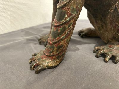 Grand brûle-parfum en bronze en forme de lion bouddhiste, Chine, Ming — photo 8