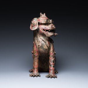 Grand brûle-parfum en bronze en forme de lion bouddhiste, Chine, Ming — photo 3