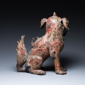 Grand brûle-parfum en bronze en forme de lion bouddhiste, Chine, Ming — photo 4