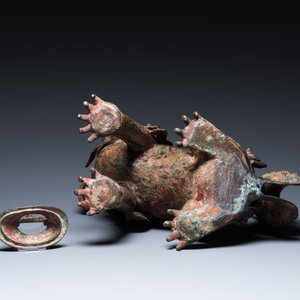 Grand brûle-parfum en bronze en forme de lion bouddhiste, Chine, Ming — photo 7