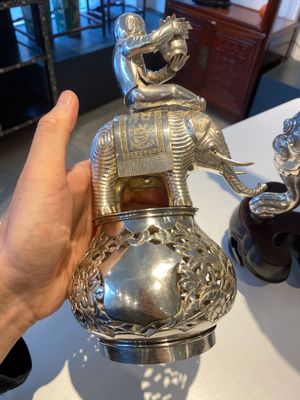 Grand brûle-parfum tripod en argent, marque Shanghai Xinfengxiang 上海新鳳祥, Chine, daté 1925 — photo 24