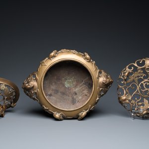 Grand brûle-parfum tripod et son couvercle ajouré sur socle en bronze, Chine, 19ème — photo 6