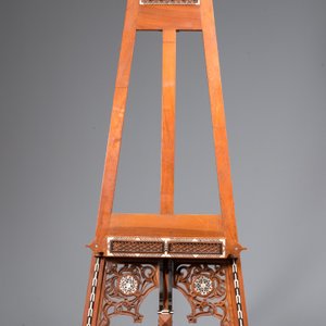 Grand chevalet de peintre islamique en bois incrusté d'os, probablement Egypte, 19ème — photo 6