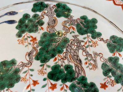Grand plat de forme octogonale en porcelaine de Chine famille verte, Kangxi — photo 3