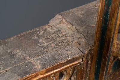 Grand retable en tryptique en bois polychromé et doré figurant Saint-Jean-Baptiste, la Vierge et Saint-Roch, Espagne, 1ère moitié du 16ème — photo 16