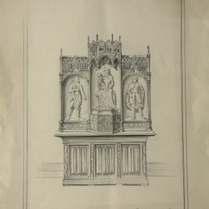 Grand retable en tryptique en bois polychromé et doré figurant Saint-Jean-Baptiste, la Vierge et Saint-Roch, Espagne, 1ère moitié du 16ème — photo 11
