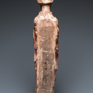 Grand saint en bois sculpté et polychromé, Espagne ou Italie, 14ème — photo 4
