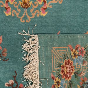 Grand tapis en vert émeraude à décor floral, Chine, République — photo 5