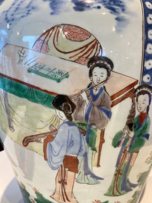 Grand vase couvert en porcelaine de Chine wucai à décor de l'anniversaire de Guo Ziyi, époque Transition — photo 8