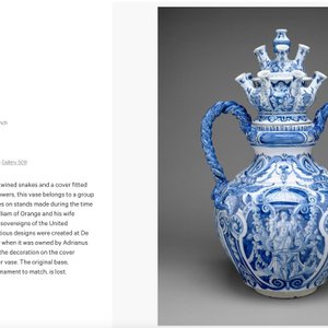 Grand vase en faïence de Delft en bleu et blanc à décor d'un manoir, 1er quart du 18ème — photo 15