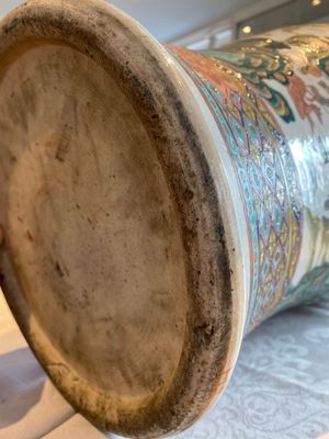 Grand vase en porcelaine de Chine famille verte à décor d'une scène de guerre, 19ème — photo 13