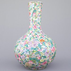Grand vase 'millefleurs' tianqu ping, Chine, env, 1900 — photo 1