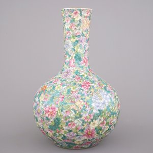 Grand vase 'millefleurs' tianqu ping, Chine, env, 1900 — photo 5