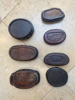 Grande collection de 137 petits socles variés en bois, Chine, 19/20ème — photo 8